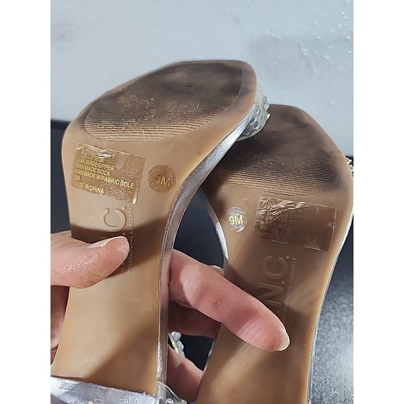 INC International Concepts MAKENNA4 Clear Jelly Rhinestone Block Heel Sandal 9M - Picture 7 of 7
